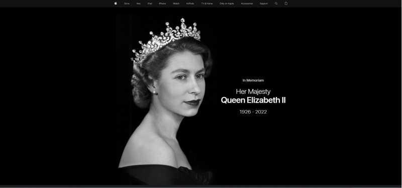 Potret Ratu Elizabeth II Dominasi Laman Web Resmi Apple