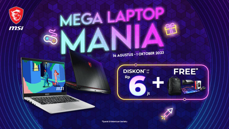 Laptop Gaming MSI Diskon Hingga Rp6 Juta, Dapat Bonus Lainnya Juga!