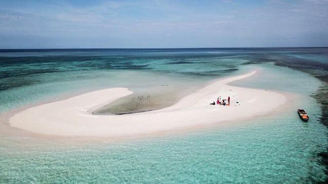 Wow, Ada Pasir Timbul di Tengah Laut Flores Timur