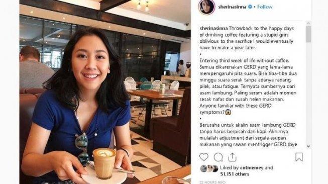 Sakit GERD, Sherina Munaf Kini Tak Lagi Minum Kopi